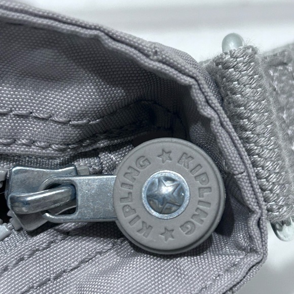 Kipling Angie Crossbody Bag Grey Lightweight Nylon Travel Purse Multi-Pocket - Picture 8 of 15
